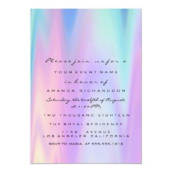 Sweet 16th Bridal Shower Holograph Girl Purple Invitation Front View