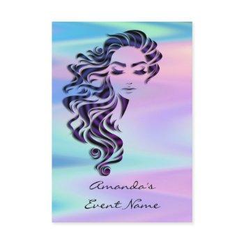sweet 16th bridal shower holograph princess purple invitation