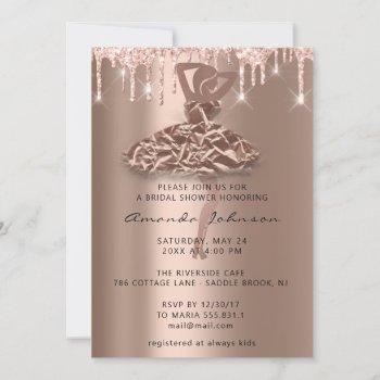 sweet 16th bridal shower princess rose drips  invitation