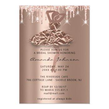 Sweet 16th Bridal Shower Princess Rose Drips  Invitation Front View