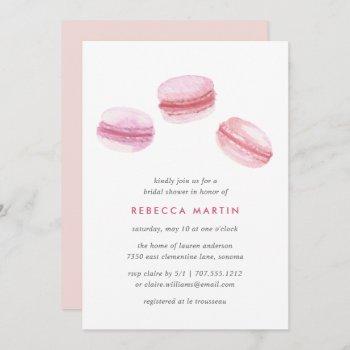 sweet love | pink macaron bridal shower invitation
