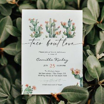 taco 'bout love cactus floral bridal shower invitation