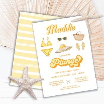 taking the plunge beach pool bridal shower invitation