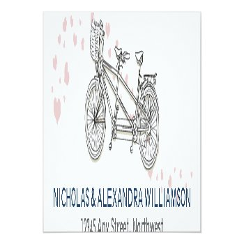 Tandem Bicycle Return Address Labels (navy) Front View