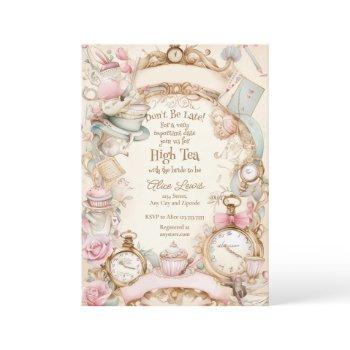tea bridal shower invitation, alice bridal tea invitation