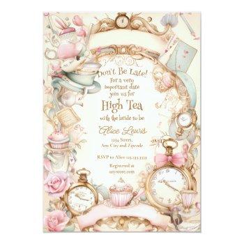 Tea , Alice Bridal Tea Invitation Front View