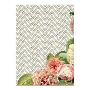 Tea Party Bridal Shower Chevron Stripes Rose Invitation Front View