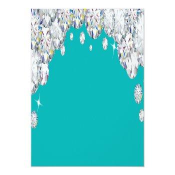 Teal And Silver Diamond Glitter Food Label Place Card Front View