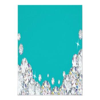 Teal And Silver Diamond Glitter Food Label Place Card Front View