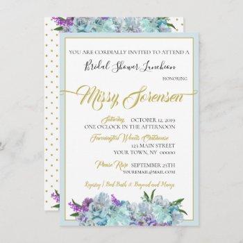 teal blue bouquet wedding suite shower party invitation