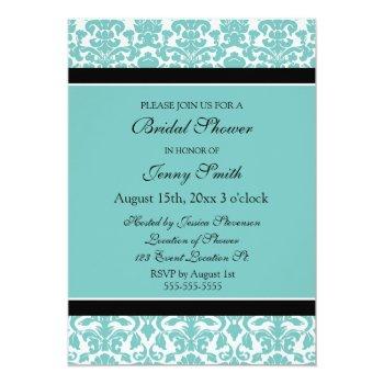 Teal Damask Photo  Cards Front View