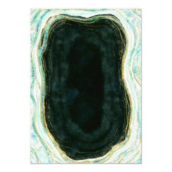 Teal Green & Gold Agate Rock Wedding Front View
