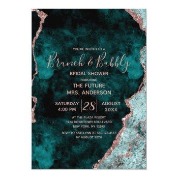 Teal Green Rose Gold Brunch & Bubbly Front View