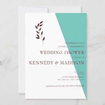 teal monogram geometric wonderful wedding invitation