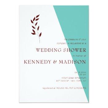 Teal Monogram Geometric Wonderful Wedding Invitation Front View