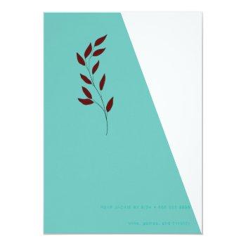 Teal Monogram Geometric Wonderful Wedding Invitation Front View