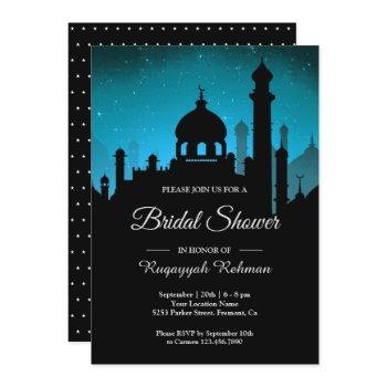 teal night sky arabian nights bridal shower invitation