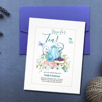 teapot bridal shower teatime afternoon tea invites flyer