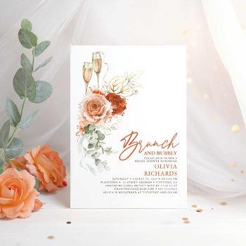 terracotta boho brunch and bubbly bridal shower invitation