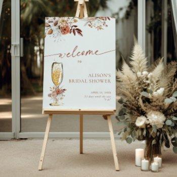 terracotta champagne bridal shower welcome sign