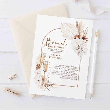 terracotta floral brunch and bubbly bridal shower invitation