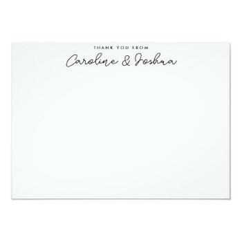 Thank You Couple Newlywed Name Wedding Stationery Note Card Front View