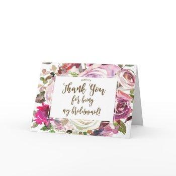 thank you for being my bridesmaid card