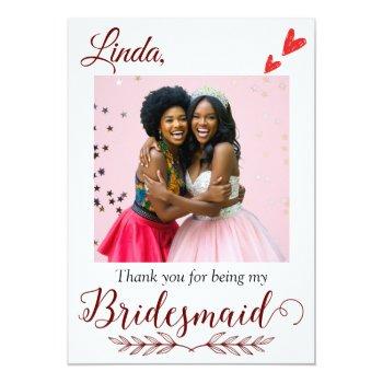 Thank You For Being My Bridesmaid Proposal Front View
