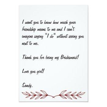 Thank You For Being My Bridesmaid Proposal Front View