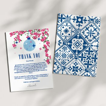 thank you greek bougainvillea bridal shower card
