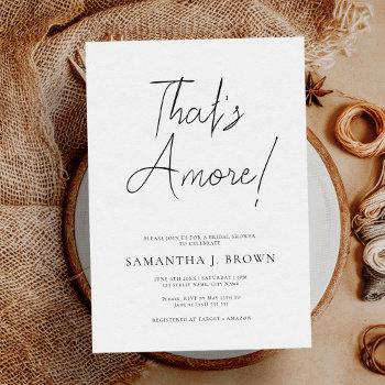 that's amore simple minimalist bridal shower invitation