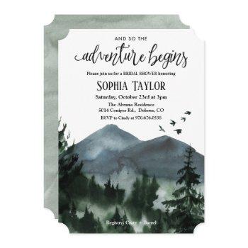 the adventure begins bridal shower invitation