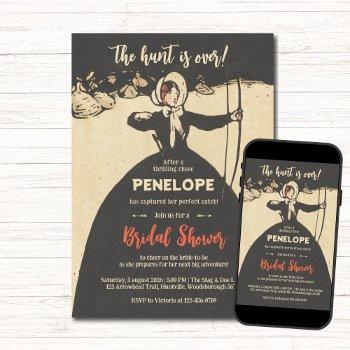 the hunt is over bridal shower invitation