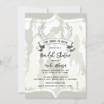 "the hunt is over" rustic camo bridal shower invitation