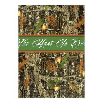 The Hunt Is Over Wedding Invitations Front View