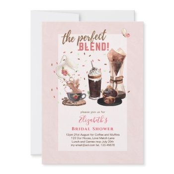 the perfect blend bridal shower invitations coffee