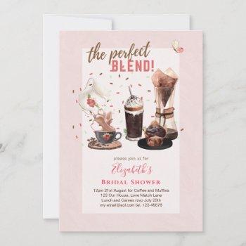 the perfect blend bridal shower invitations coffee