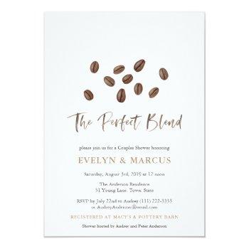 The Perfect Blend Coffee Couples Wedding Shower Invitation Front View