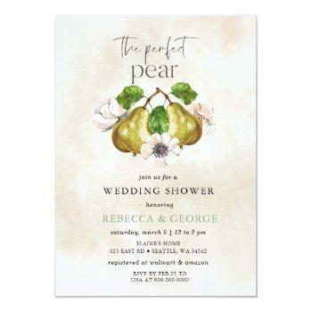 The Perfect Pear Couple's Wedding Shower Invitation Front View