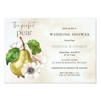 The Perfect Pear Couple's Wedding Shower Invitation Front View