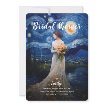 the starry night theme bridal shower | wedding invitation