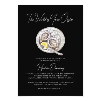 The World Is Your Oyster Elegant Bridal Shower Invitation Front View