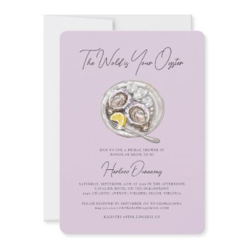 the world is your oyster elegant bridal shower  invitation