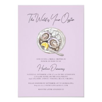 The World Is Your Oyster Elegant Bridal Shower Invitation Front View