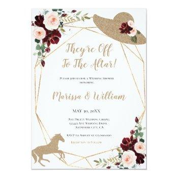 They're Off To The Altar Horse Race Wedding Shower Invitation Front View