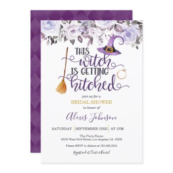this witch is getting hitched bridal shower invitation