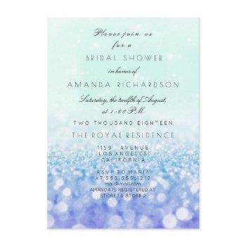 tiffany aqua purple vip mint glitter bridal shower invitation