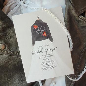 til death leather jacket wedding dress bridal invitation