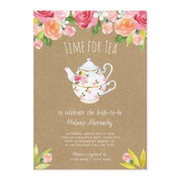 time for tea bridal shower invitation