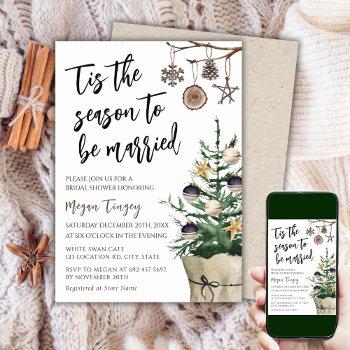 tis the season to be married | boho bridal shower invitation